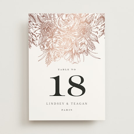 Foil-pressed Table Numbers