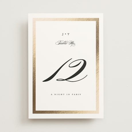 Foil-pressed Table Numbers