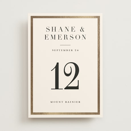Foil-pressed Table Numbers