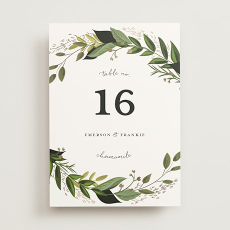 Foil-pressed Table Numbers