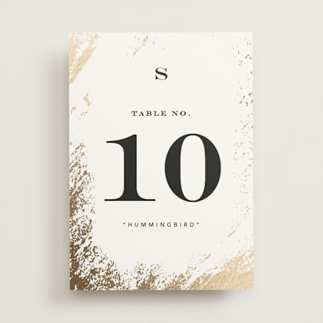 Foil-pressed Table Numbers