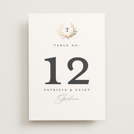 Foil-pressed Table Numbers