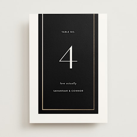 Foil-pressed Table Numbers