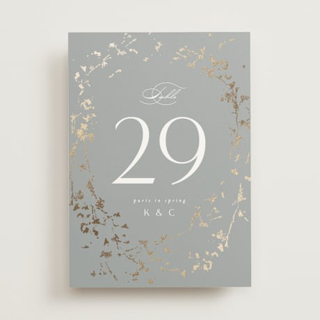 Foil-pressed Table Numbers