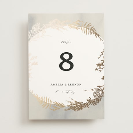 Foil-pressed Table Numbers