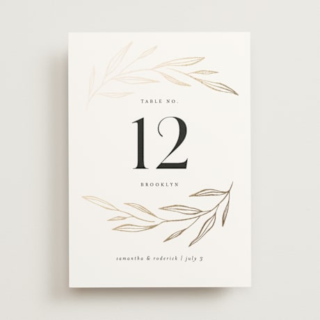 Foil-pressed Table Numbers