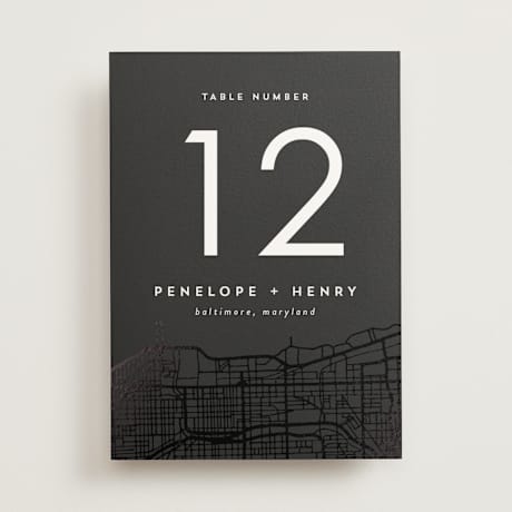 Foil-pressed Table Numbers