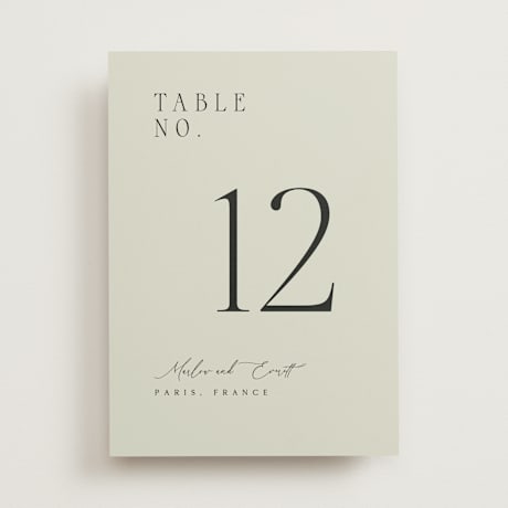 Table Numbers