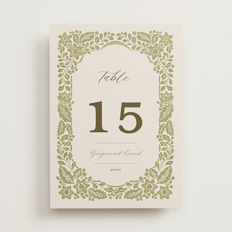 Table Numbers