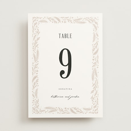 Table Numbers