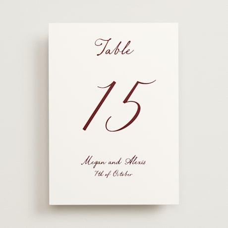 Table Numbers