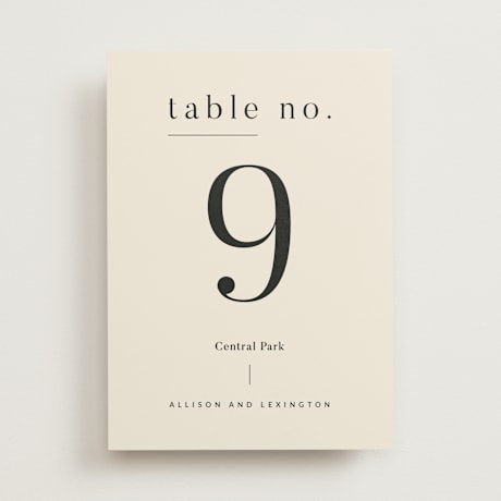 Table Numbers