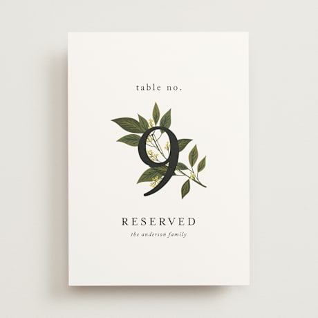 Table Numbers