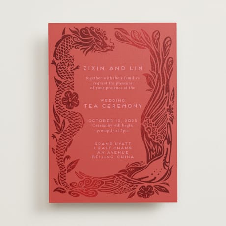 Foil-Pressed Tea Ceremony Invitations