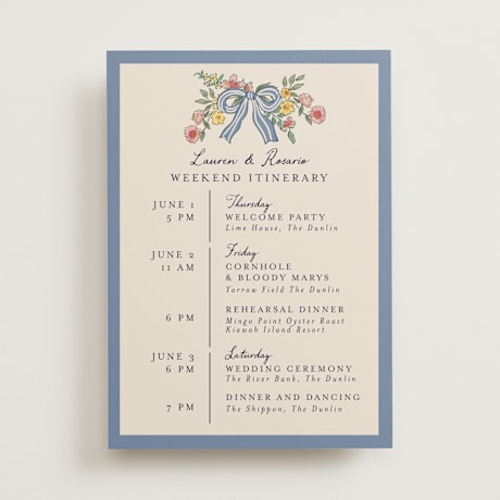 Wedding Weekend Itinerary Cards