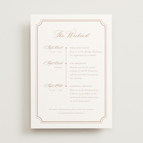 Wedding Weekend Itinerary Cards