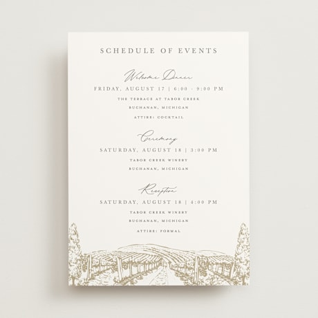 Wedding Weekend Itinerary Cards