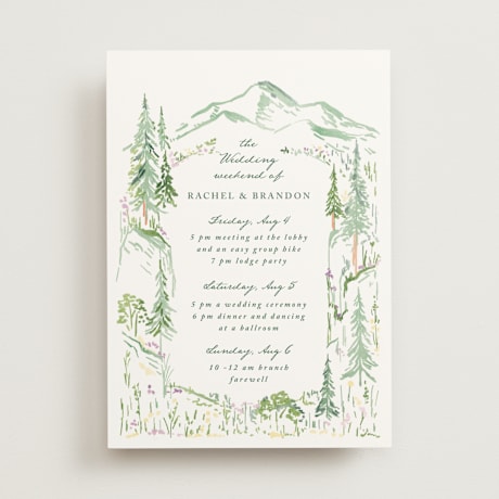 Wedding Weekend Itinerary Cards