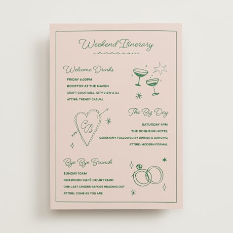 Wedding Weekend Itinerary Cards