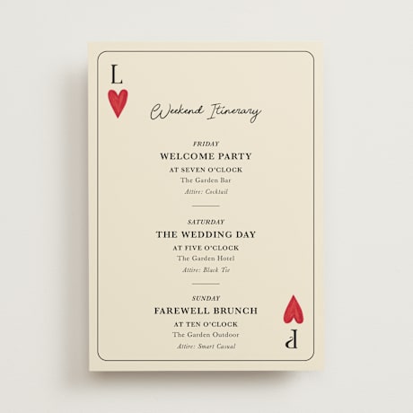 Wedding Weekend Itinerary Cards