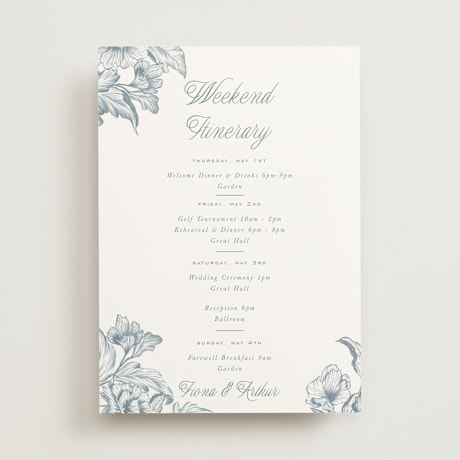 Wedding Weekend Itinerary Cards