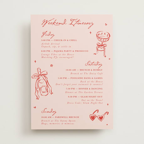 Wedding Weekend Itinerary Cards
