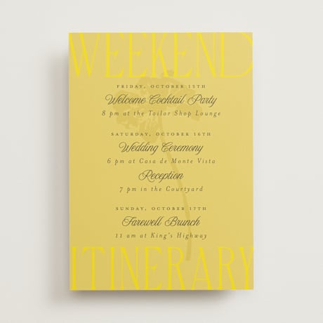 Wedding Weekend Itinerary Cards