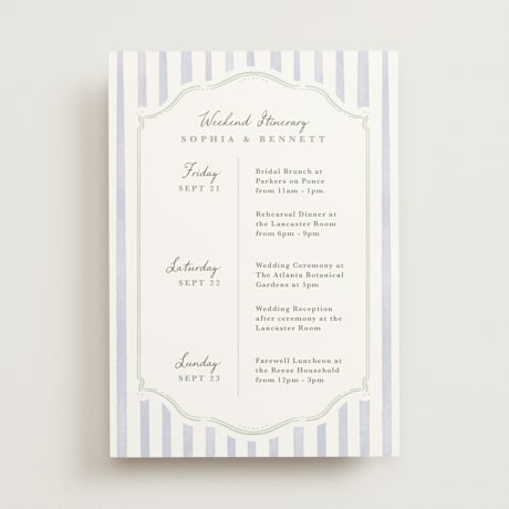 Wedding Weekend Itinerary Cards
