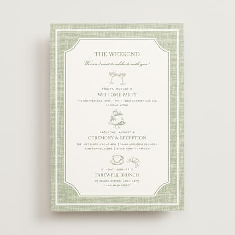 Wedding Weekend Itinerary Cards