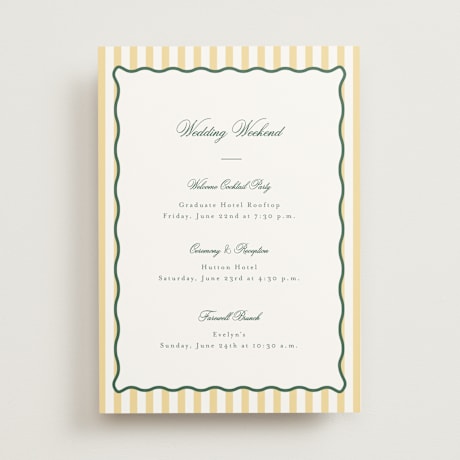 Wedding Weekend Itinerary Cards