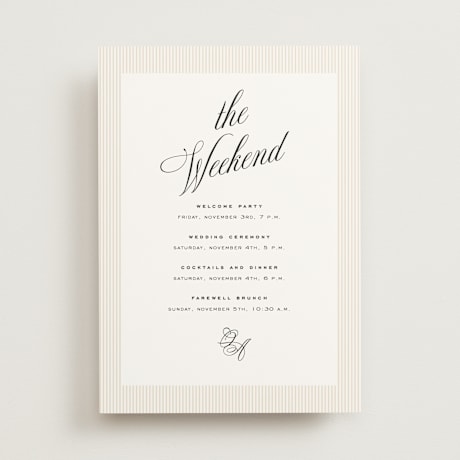 Wedding Weekend Itinerary Cards