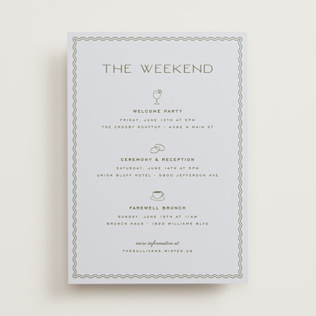 Wedding Weekend Itinerary Cards