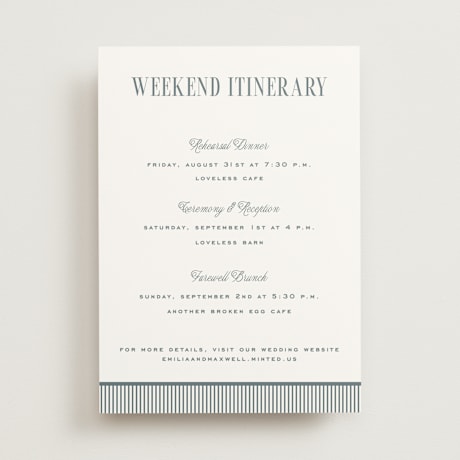 Wedding Weekend Itinerary Cards