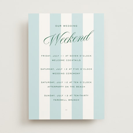 Wedding Weekend Itinerary Cards