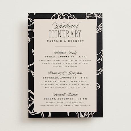 Wedding Weekend Itinerary Cards