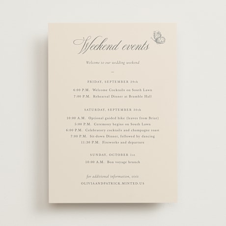 Wedding Weekend Itinerary Cards