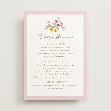 Wedding Weekend Itinerary Cards