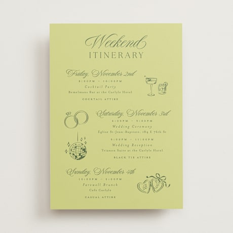 Wedding Weekend Itinerary Cards