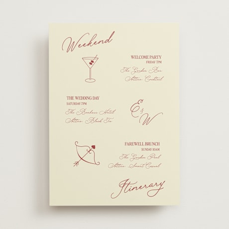 Wedding Weekend Itinerary Cards