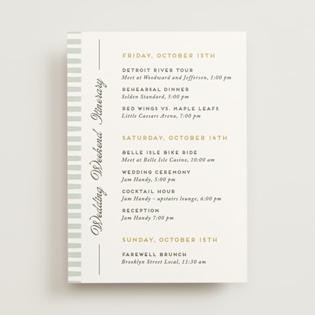 Wedding Weekend Itinerary Cards