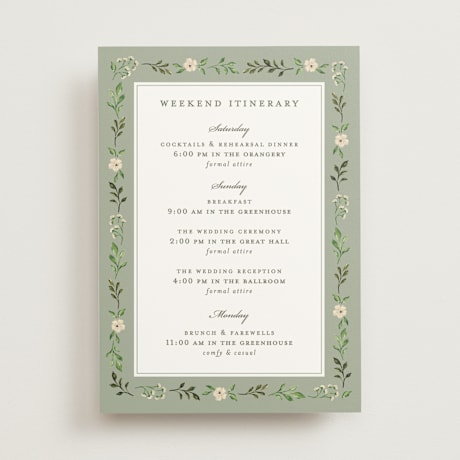 Wedding Weekend Itinerary Cards