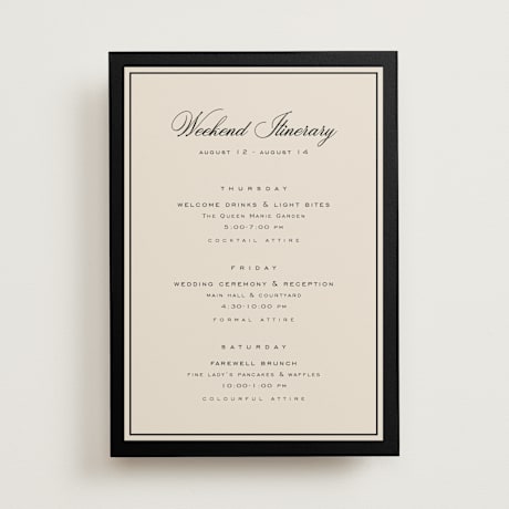 Wedding Weekend Itinerary Cards