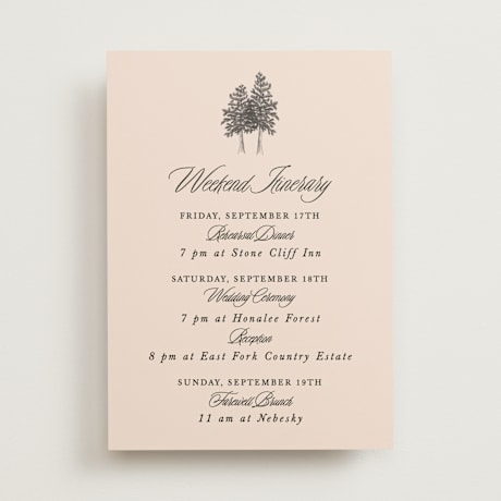 Wedding Weekend Itinerary Cards