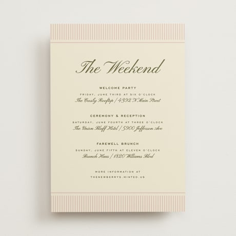 Wedding Weekend Itinerary Cards