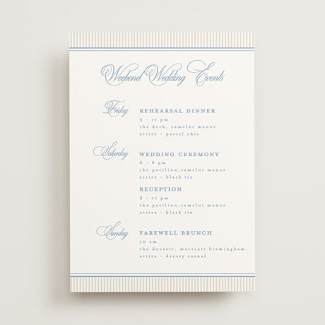 Wedding Weekend Itinerary Cards
