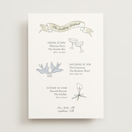 Wedding Weekend Itinerary Cards