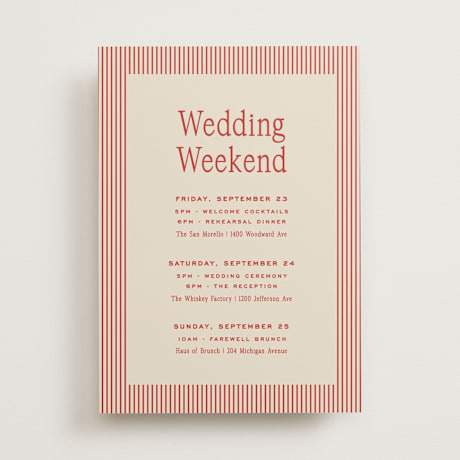 Wedding Weekend Itinerary Cards