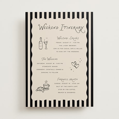 Wedding Weekend Itinerary Cards