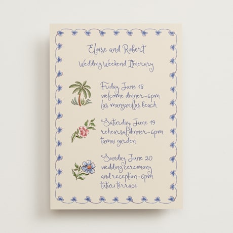 Wedding Weekend Itinerary Cards