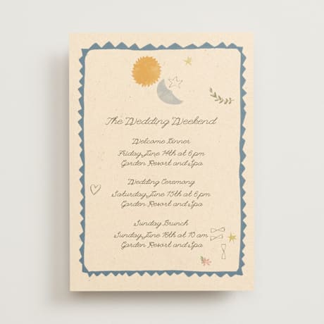 Wedding Weekend Itinerary Cards